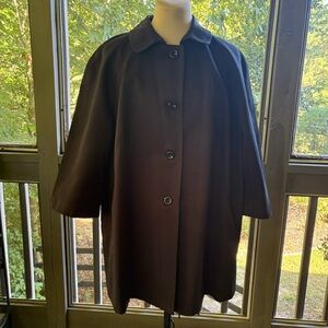 Rafaella Women's Elegant Black Trench Swing Coat